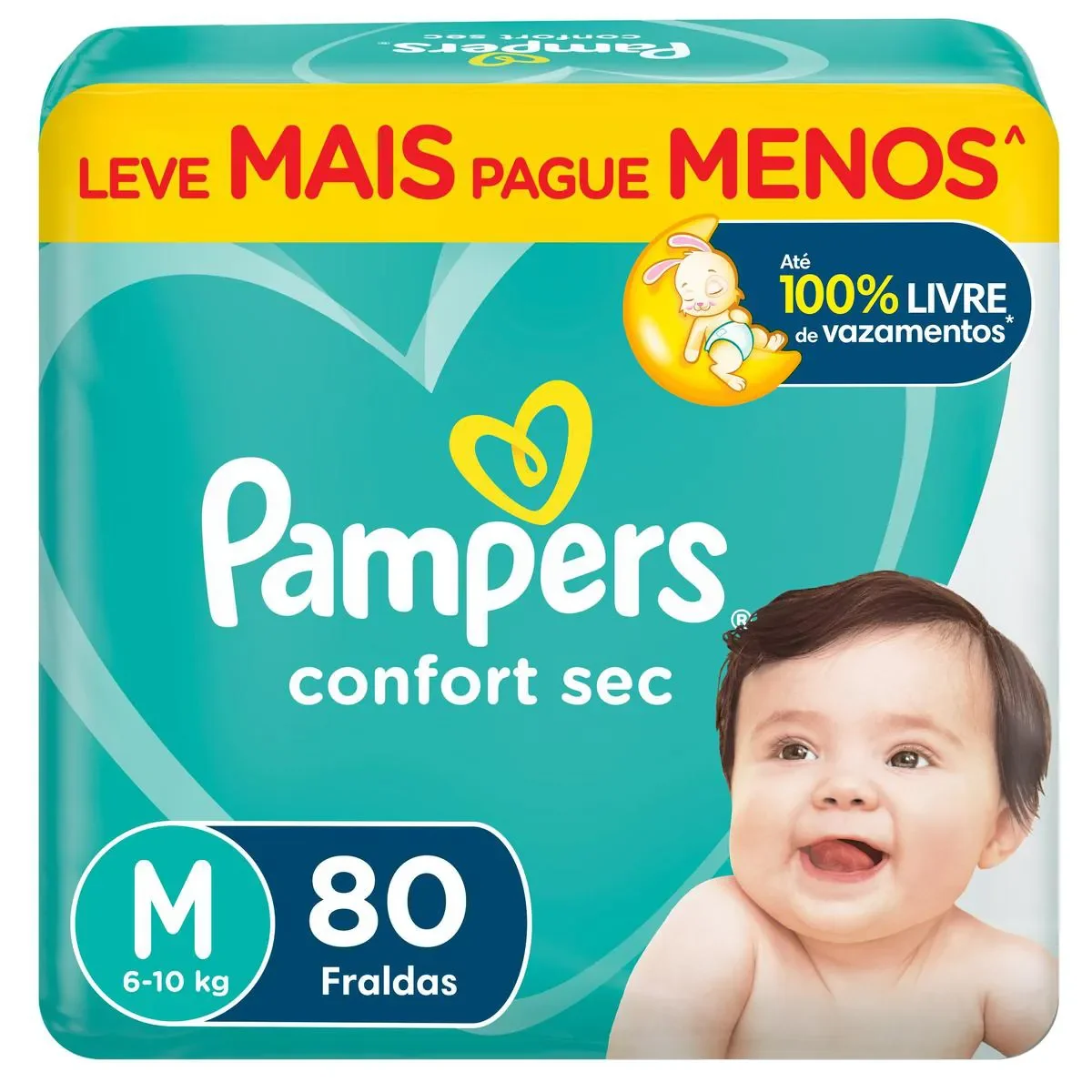 Fralda Pampers Confort Sec M 80 unidades - imagem 1