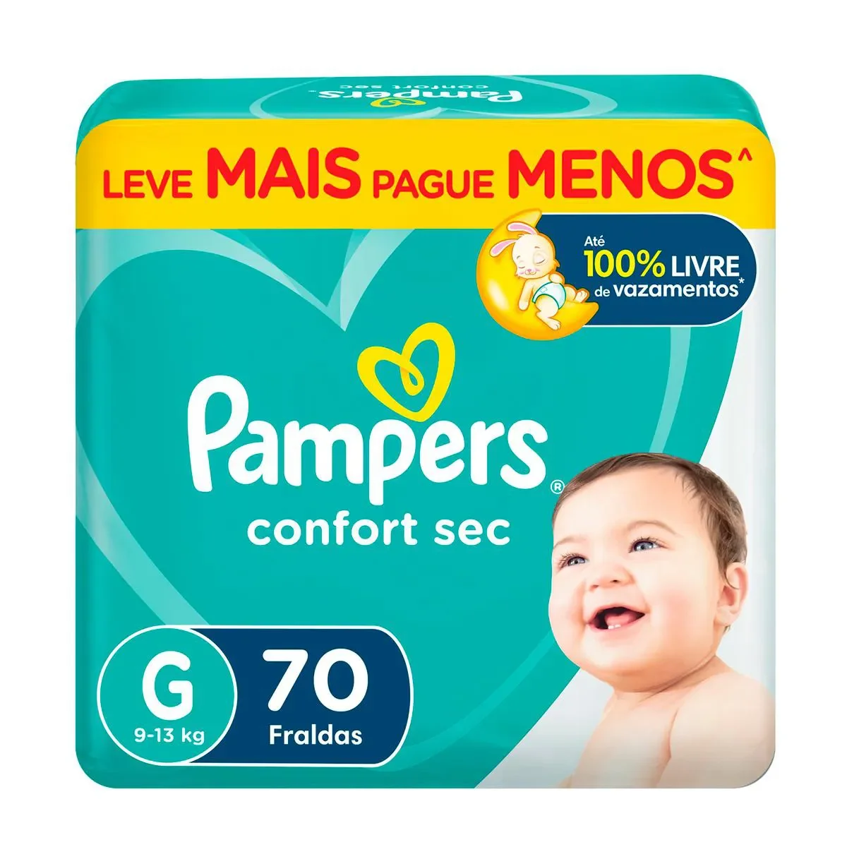 Fralda Pampers Confort Sec G 70 unidades - imagem 1