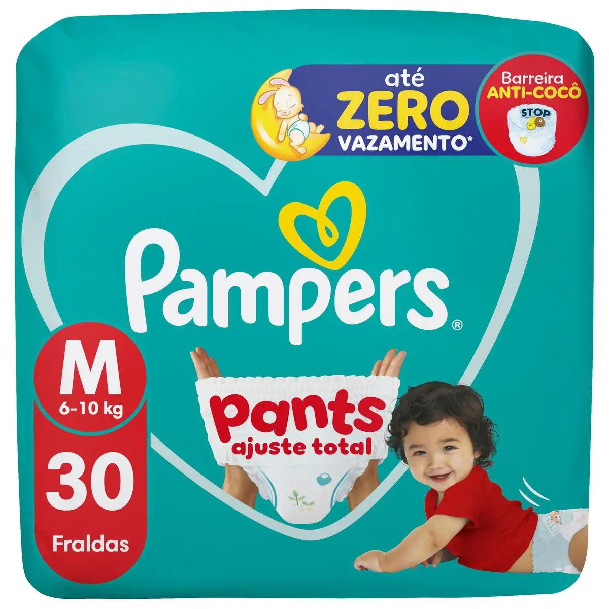 Fralda Pampers Pants Ajuste Total M 30 unidades - imagem 1