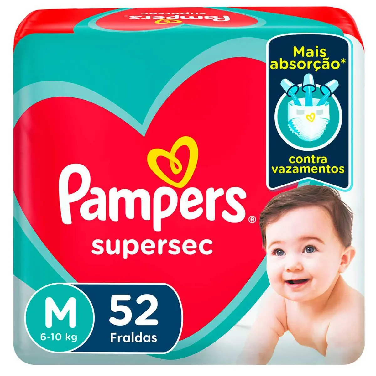 Fralda Pampers Supersec M 52 unidades - imagem 1