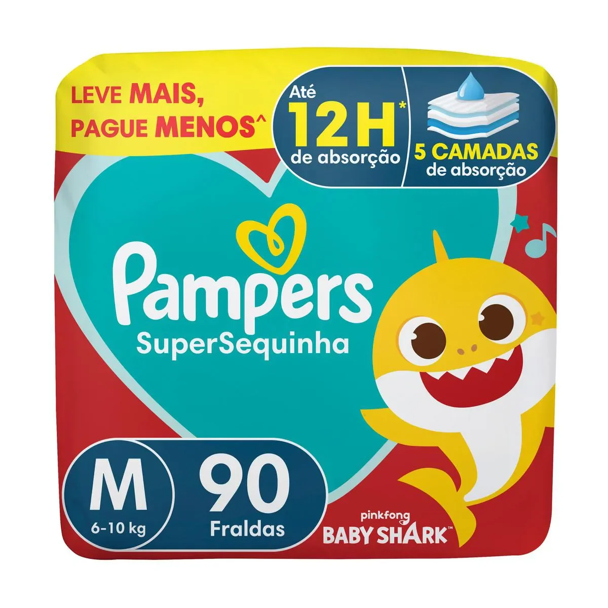 Fralda Pampers Super Sequinha M 90 unidades - imagem 1