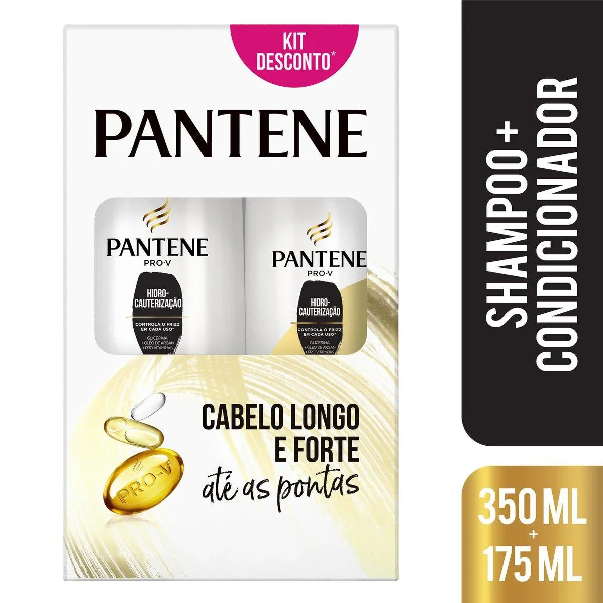 Kit Pantene Pro-V Anti-Frizz Hidro-Cauterização Shampoo 350ml + Condicionador 175ml - imagem 1