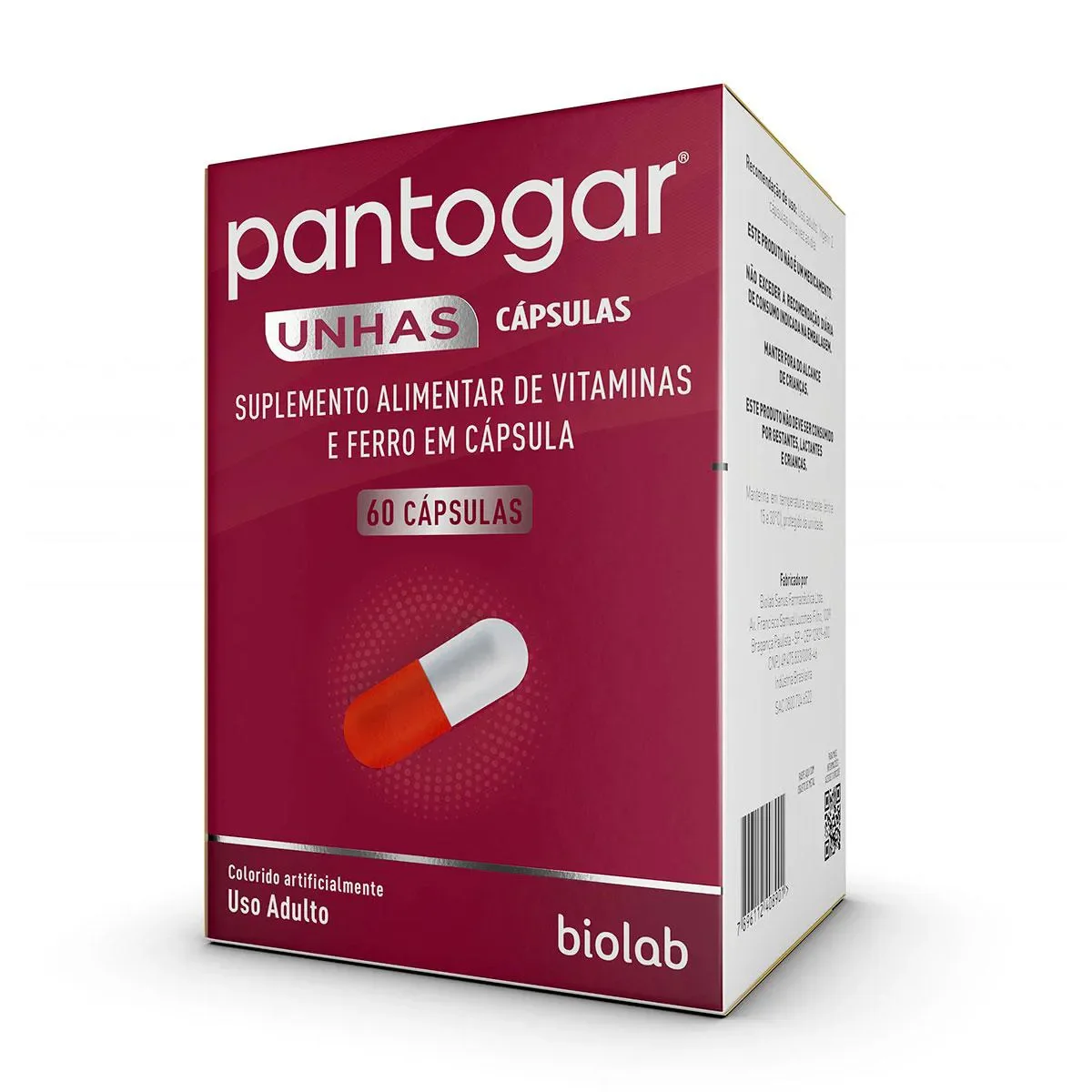 Polivitamínico Pantogar Unhas 60 cápsulas - imagem 1