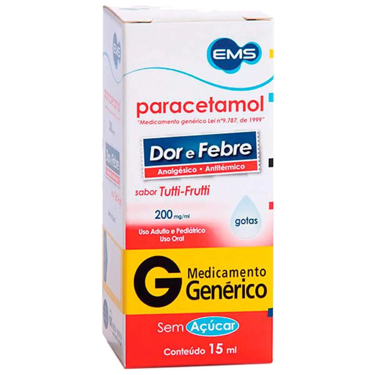 Paracetamol 200mg/ml Solução Oral 15ml EMS Genérico - imagem 1