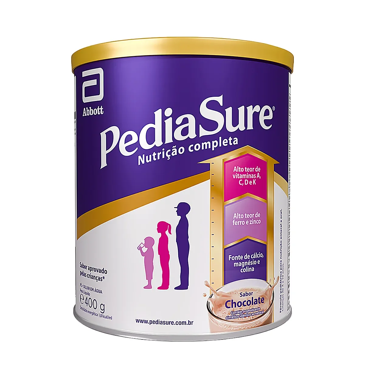 Suplemento Infantil Pediasure 4 a 10 anos Chocolate 400g - imagem 1