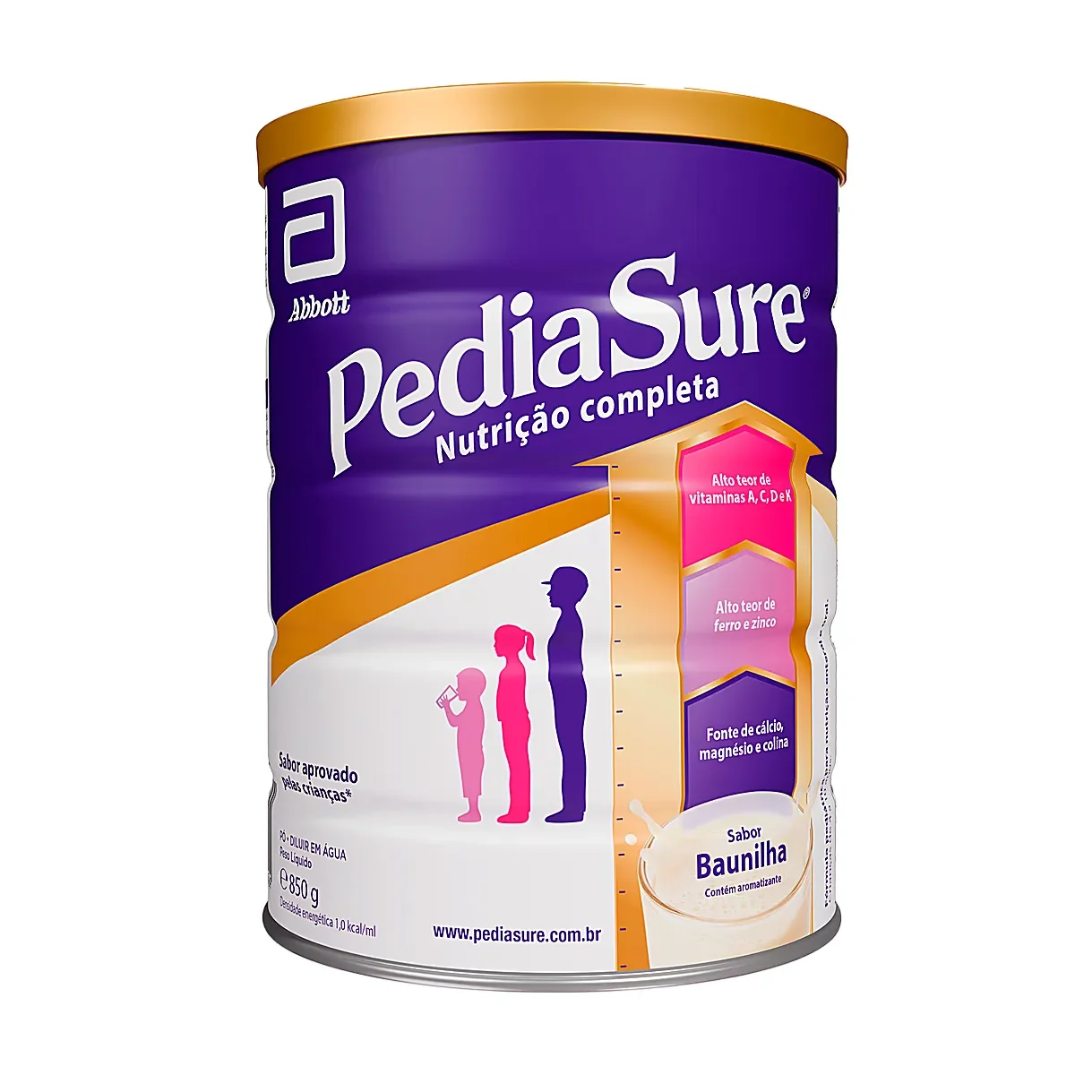 Suplemento Infantil Pediasure 4 a 10 anos Baunilha 850g - imagem 1