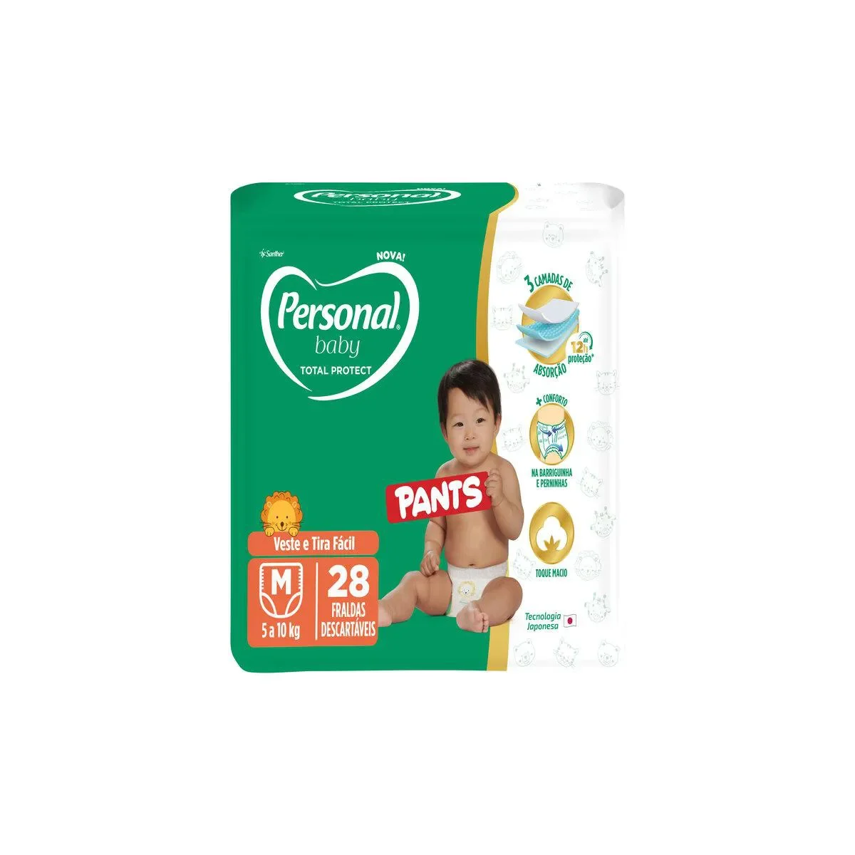 Fralda Calça Personal Baby Total Protect Pants M 28 unidades - imagem 1