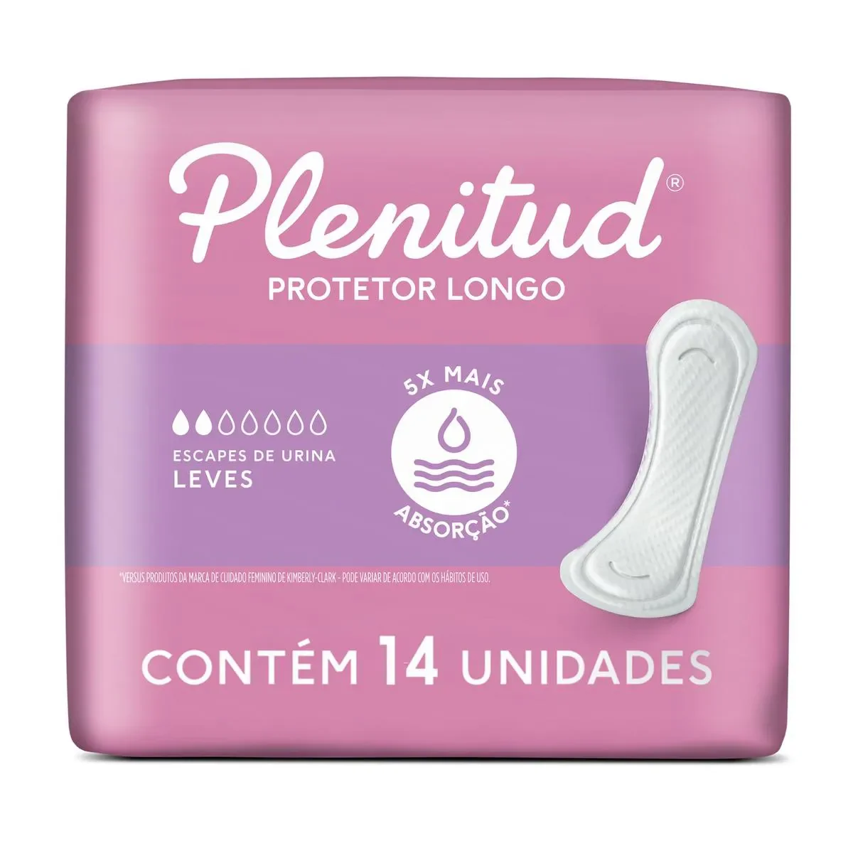 Protetor Diário Feminino Plenitud Protetor Longo Escapes Leves a Moderado 14 unidades - imagem 1
