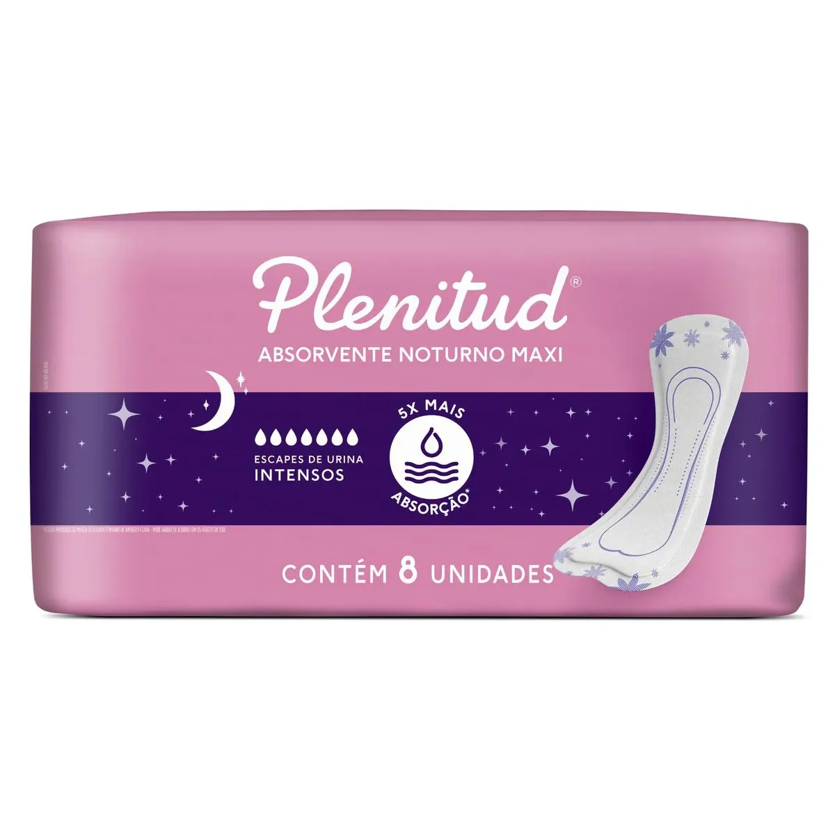 Absorvente Feminino Plenitud Femme Noturno Intenso 8 unidades - imagem 1