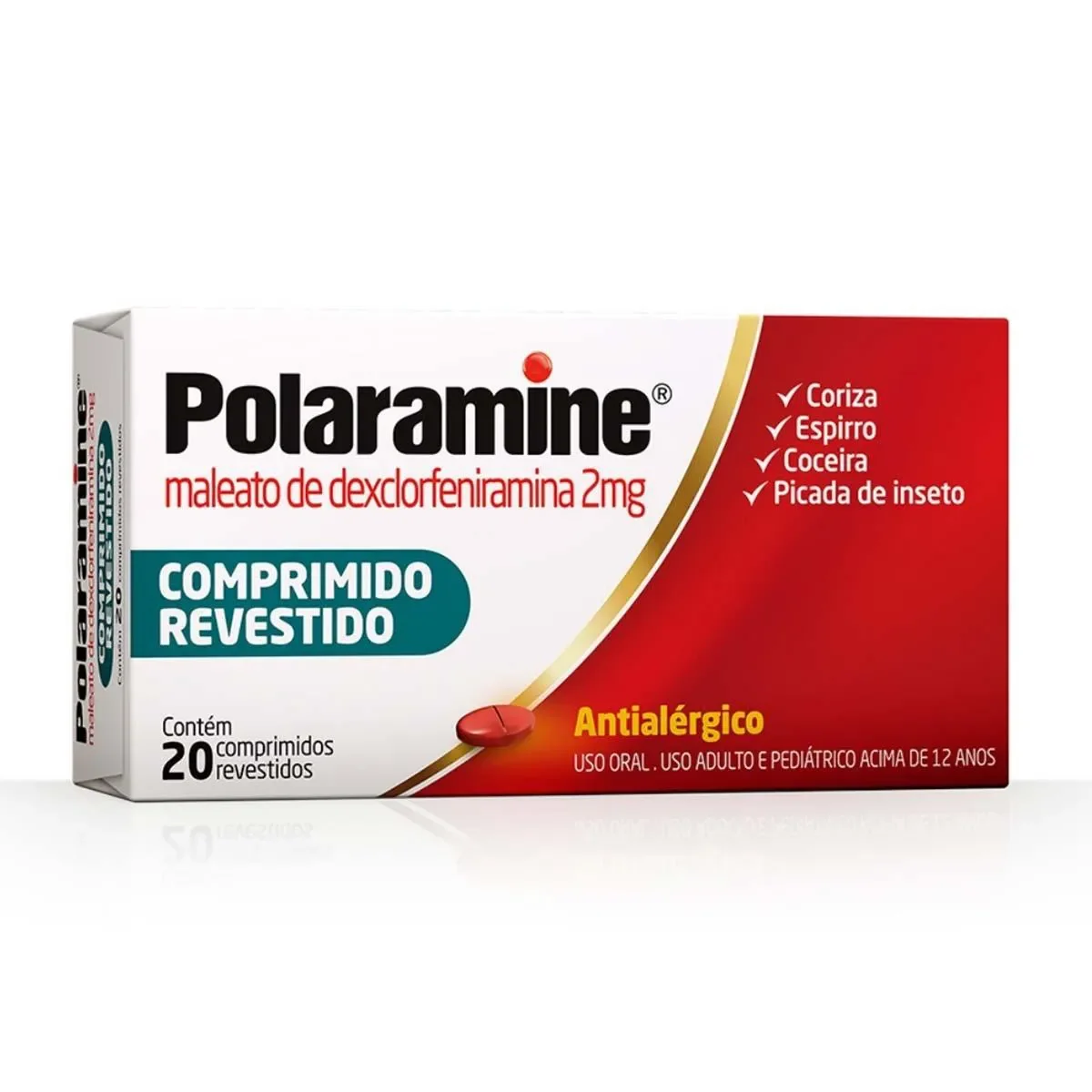 Polaramine Maleato de Dexclorfeniramina 2mg 20 comprimidos - imagem 1