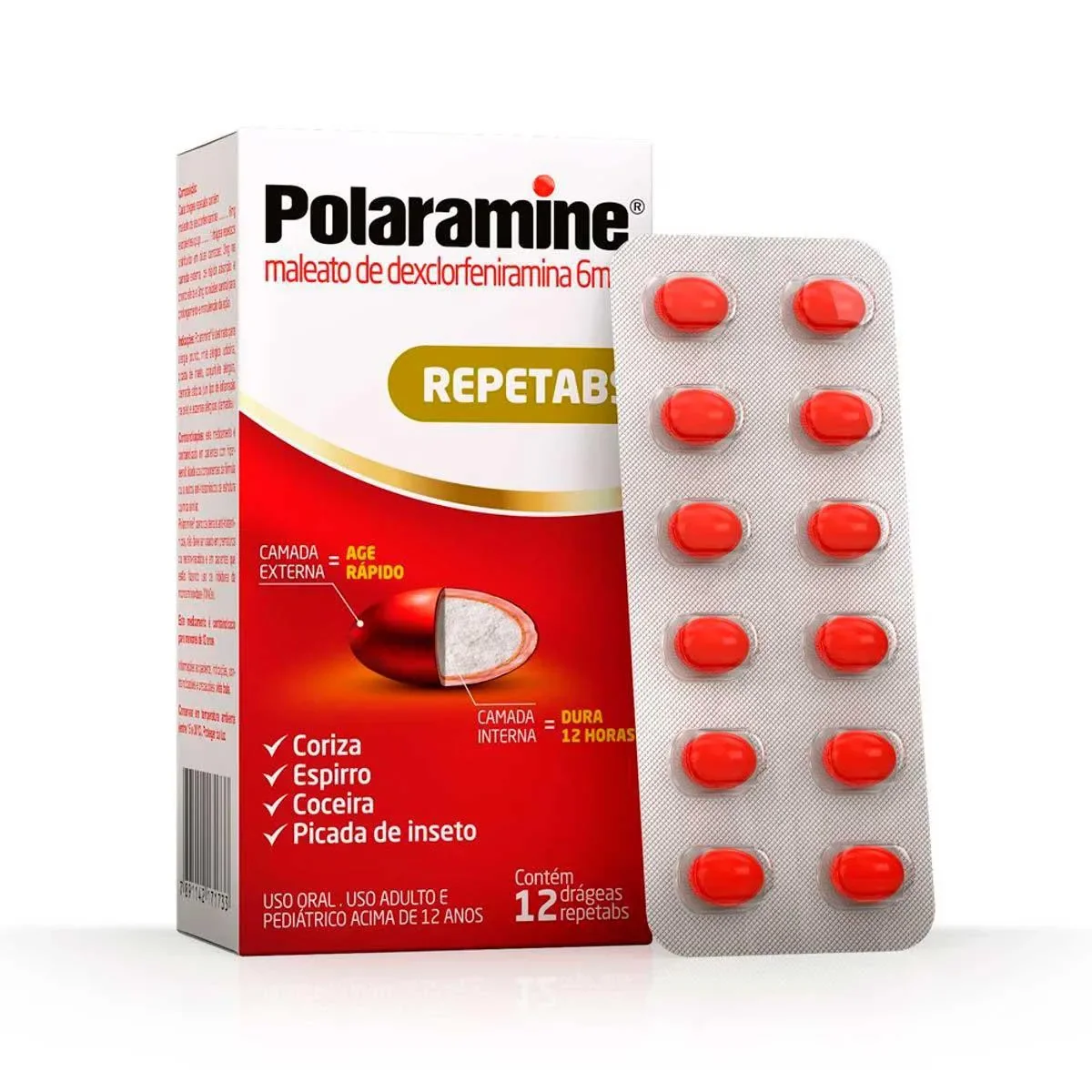 Polaramine 6mg 12 drágeas - imagem 1