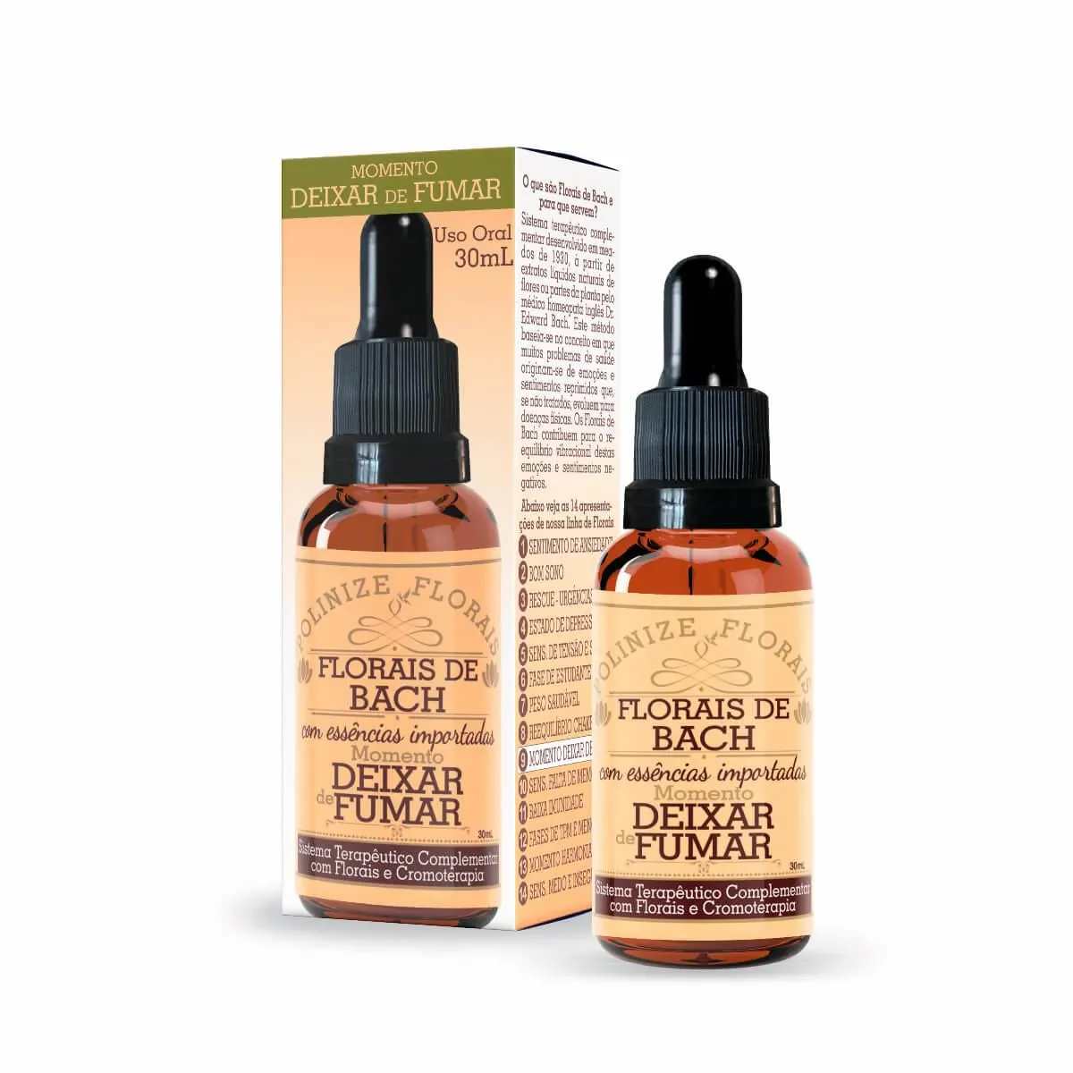 Polinize Florais Momento Deixar de Fumar Florais de Bach com 30ml - imagem 1
