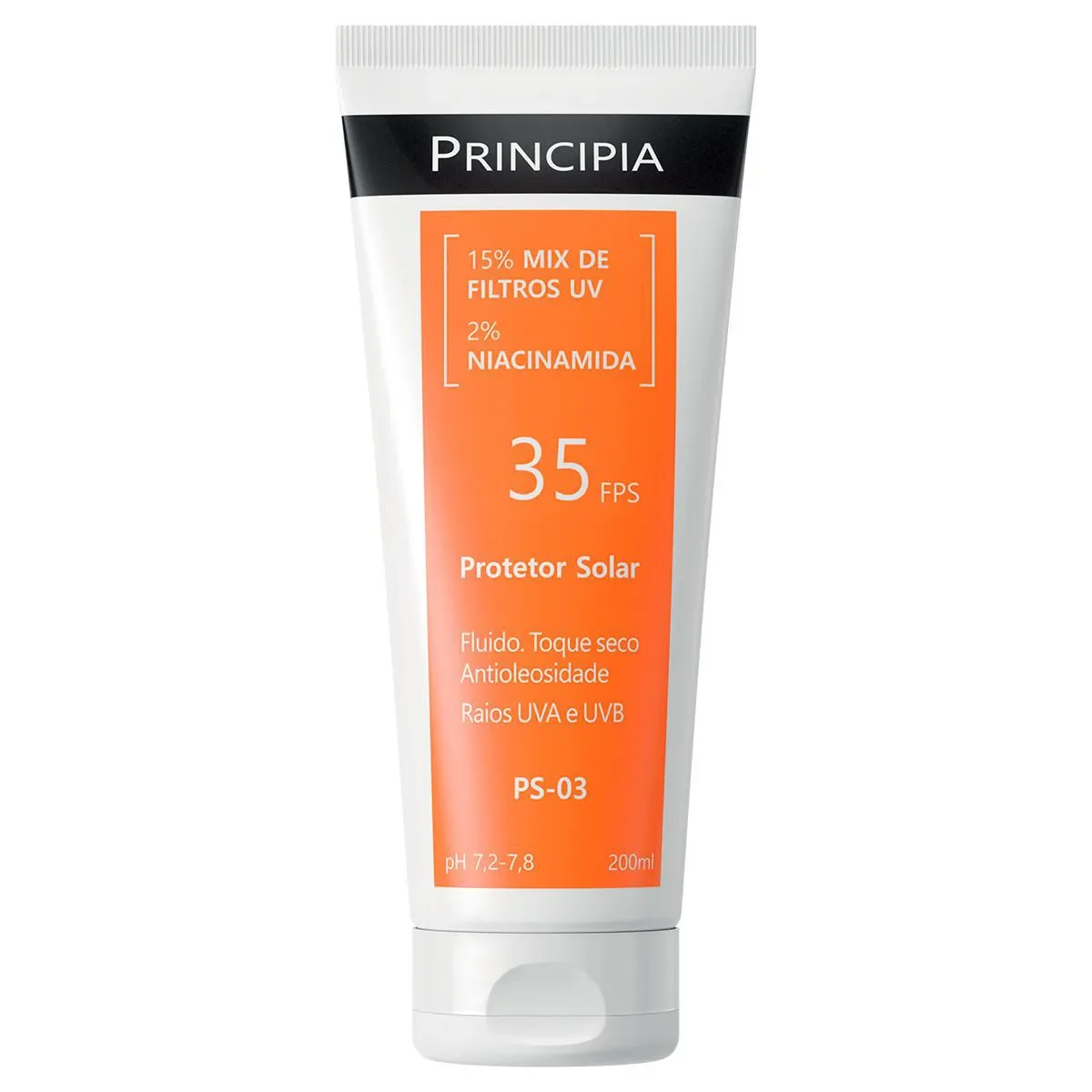 Protetor Solar 15% Mix de Filtros UV + 2% Niacinamida FPS 35 Principia Skincare PS-03 com 200ml - imagem 1