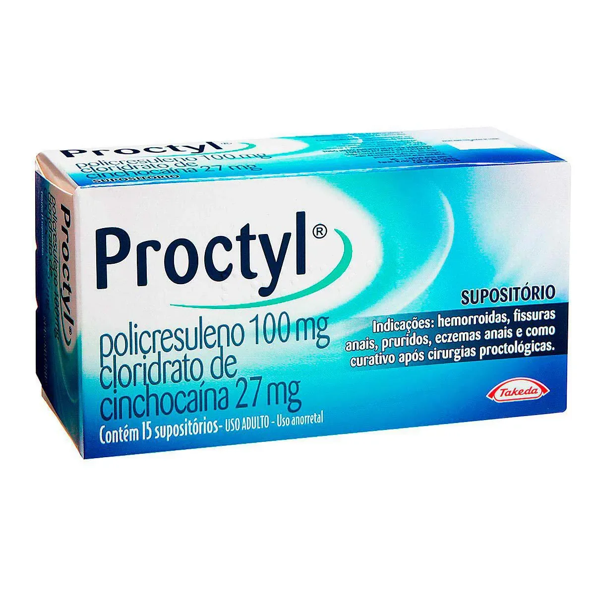 Proctyl 100mg + 27mg 15 Supositórios - imagem 1