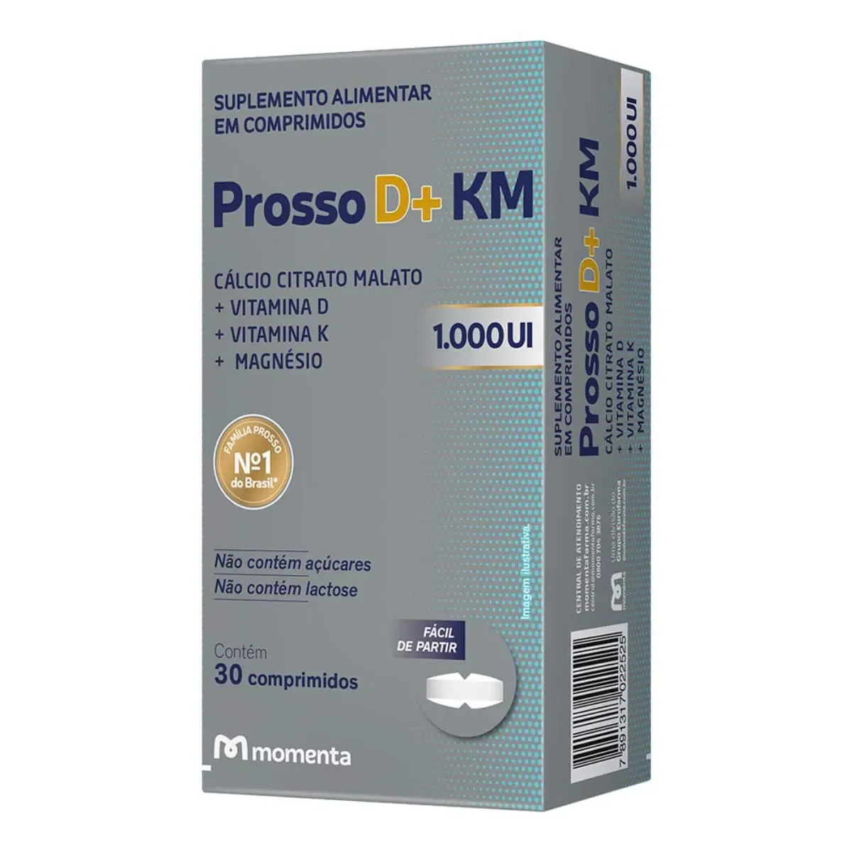 Cálcio Prosso D+ KM MDK 1000UI 30 comprimidos - imagem 1