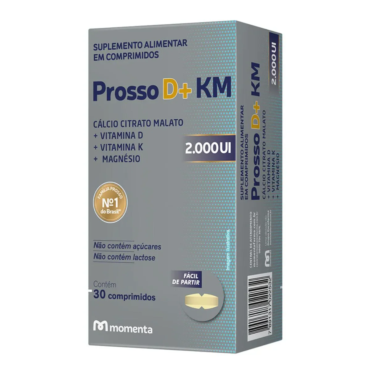 Cálcio Prosso D+ KM MDK 2000UI 30 comprimidos - imagem 1