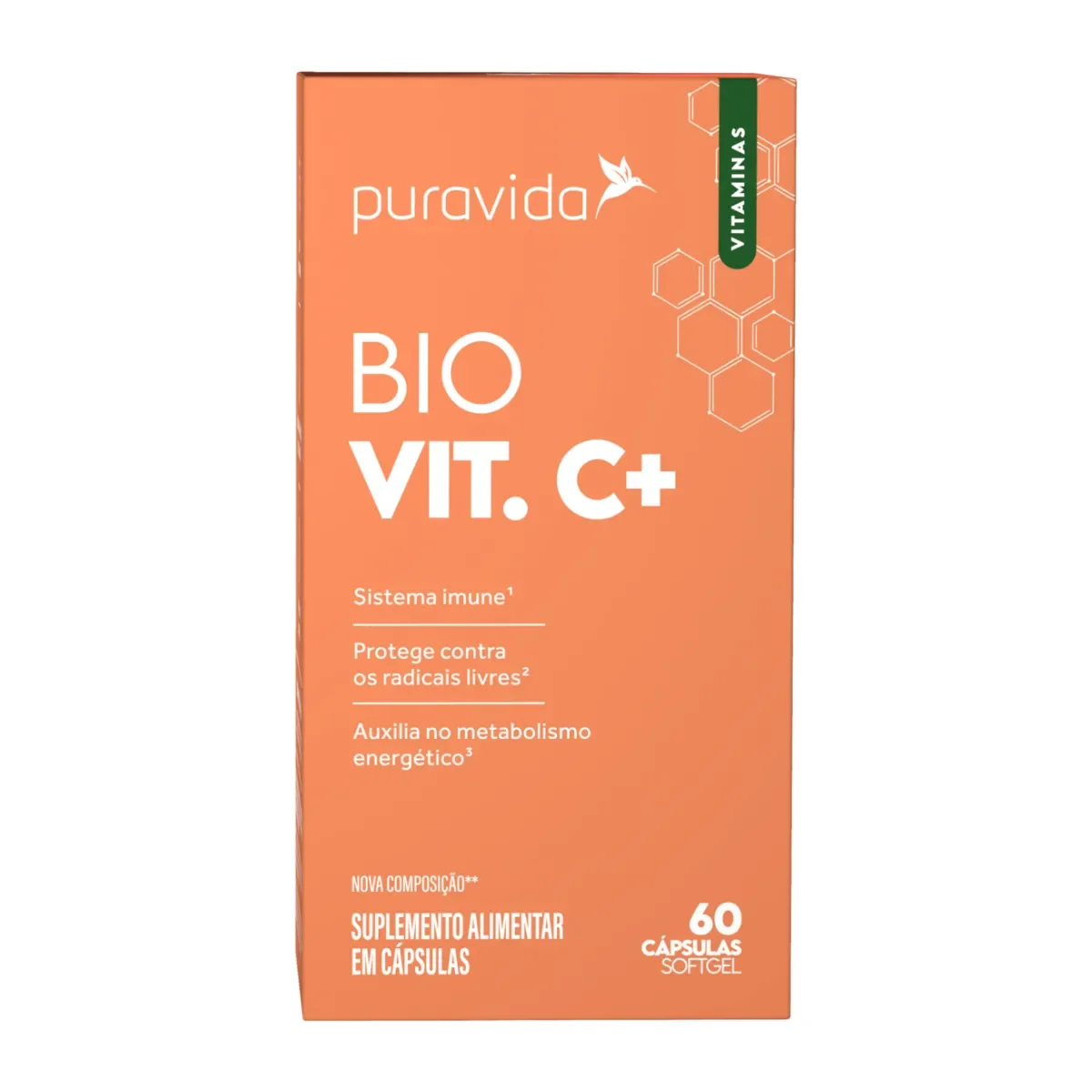 Vitamina C Puravida Bio Vit C+ 60 cápsulas - imagem 1