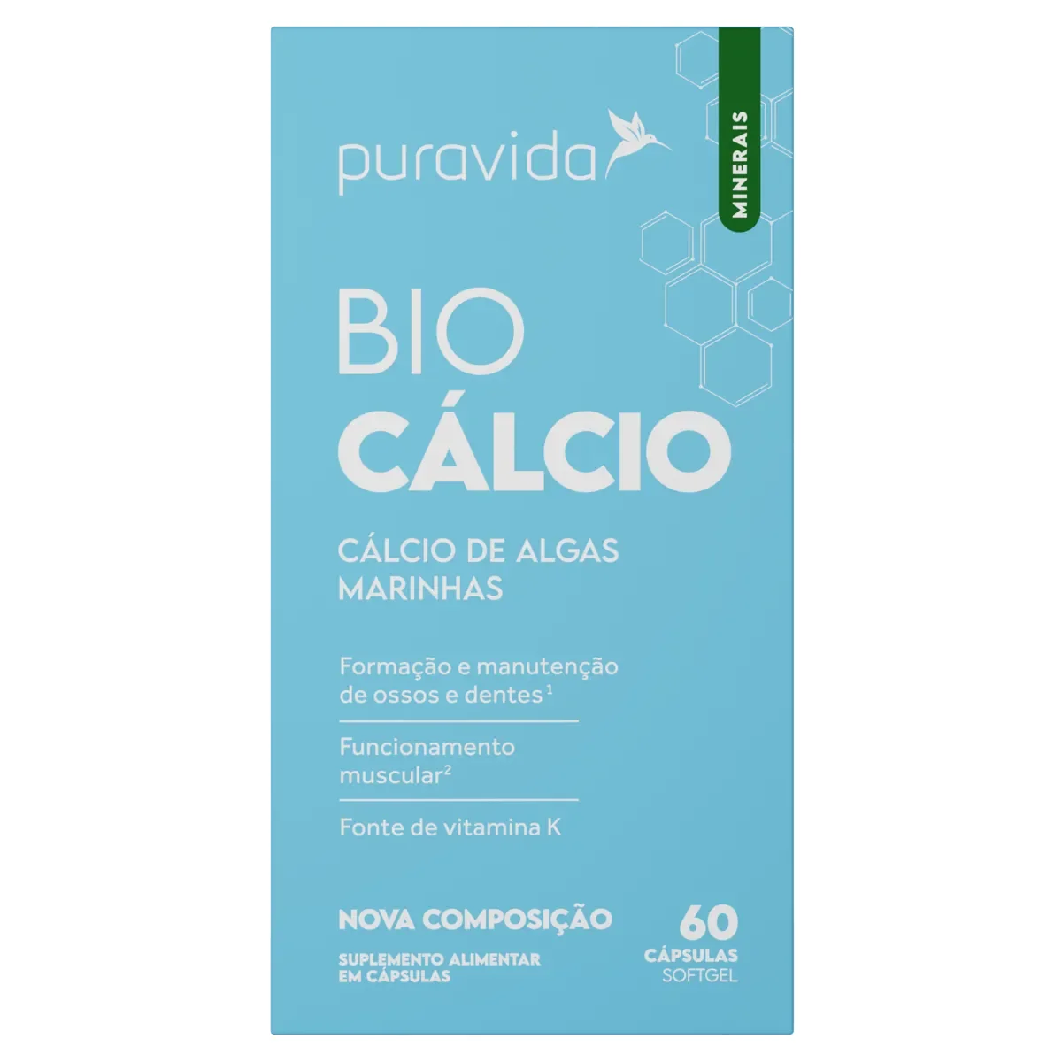 Cálcio Puravida Bio 60 cápsulas - imagem 1