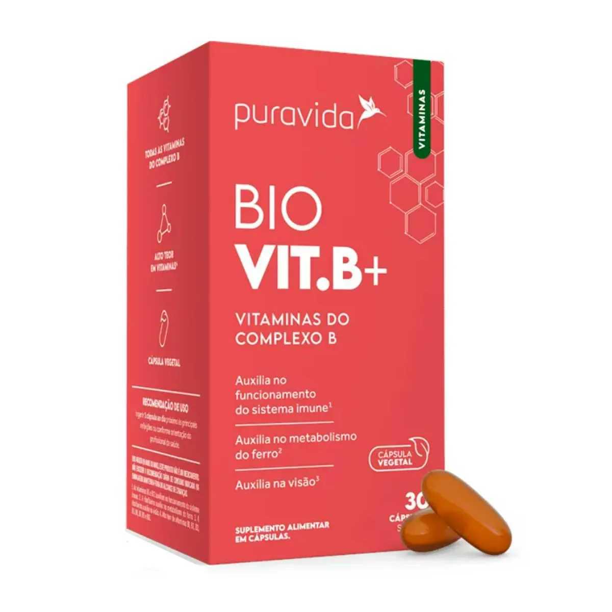 Vitamina B Bio Vit.B+ Puravida 30 cápsulas - imagem 1
