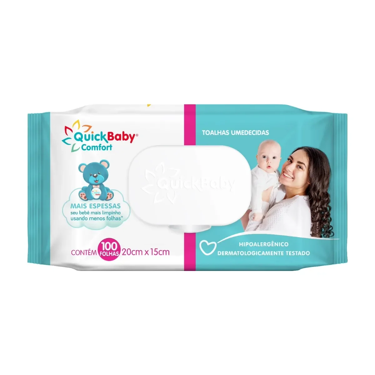 Toalha Umedecida Quick Baby Comfort 100 Unidades - imagem 1