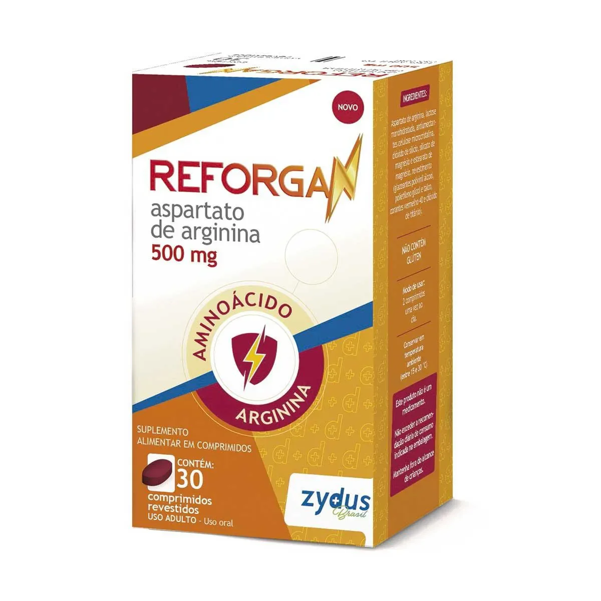 Arginina Reforgan 500mg 30 comprimidos - imagem 1