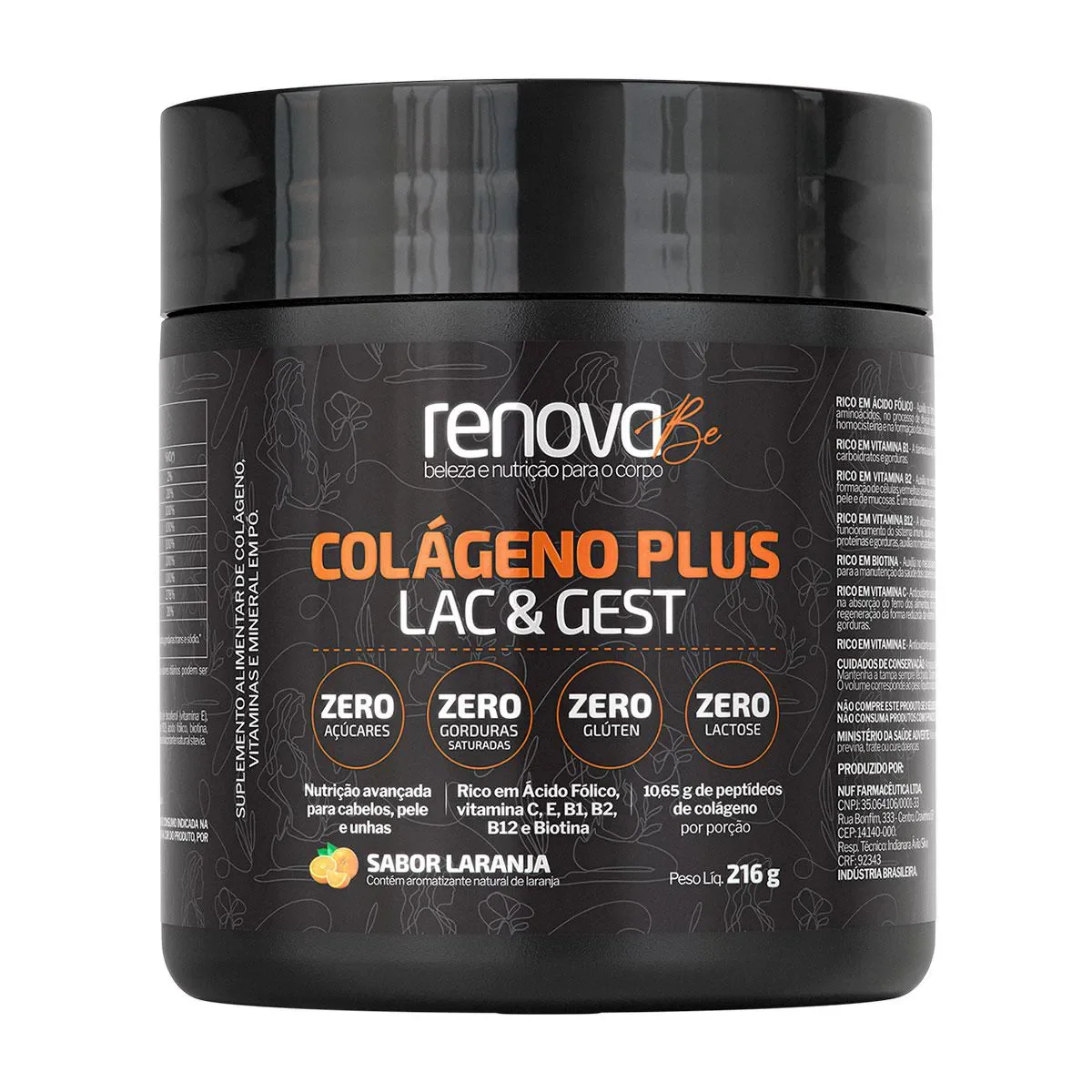 Colágeno Plus Renova Be Lac & Gest Laranja 216g - imagem 1