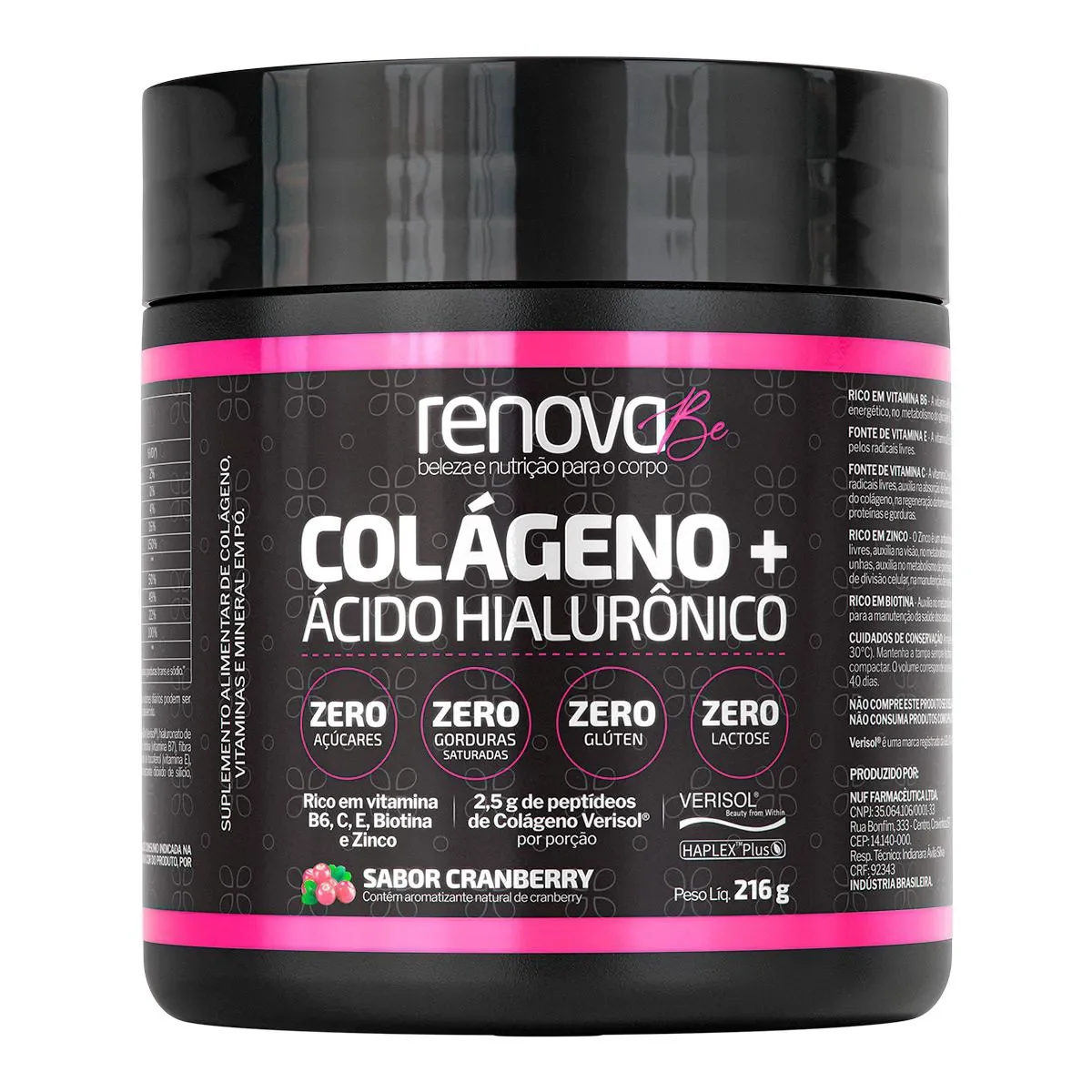 Colágeno + Ácido Hialurônico Renova Be Sabor Cranberry 216g - imagem 1