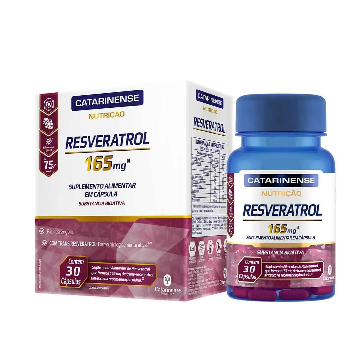 Resveratrol 165mg Catarinense 30 cápsulas - imagem 1