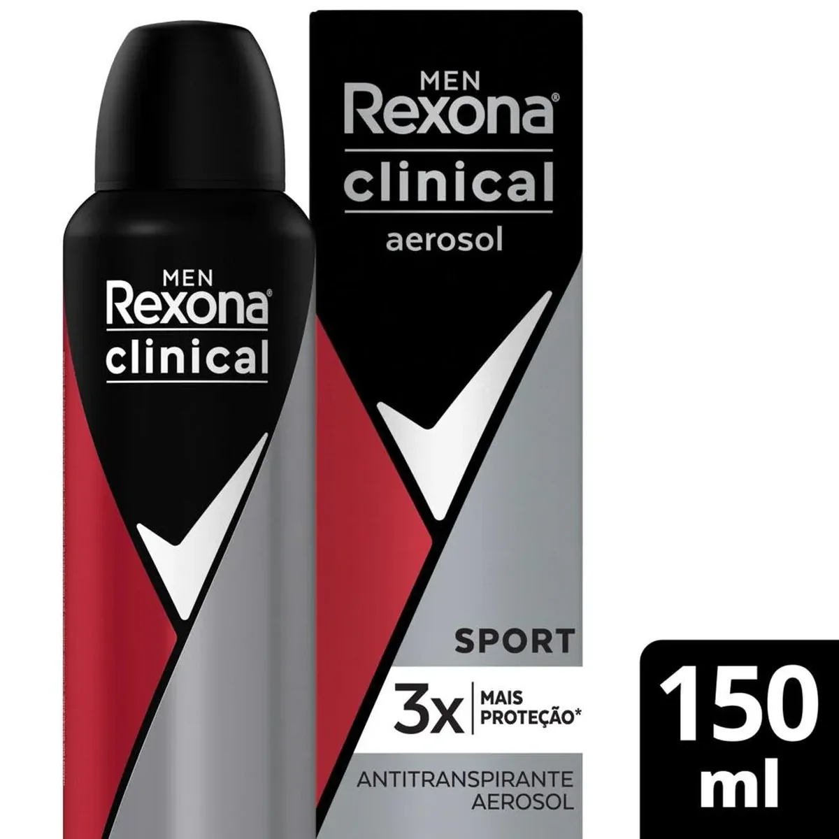 Desodorante Antitranspirante Aerosol Rexona Clinical Sport Masculino 96h 150ml - imagem 1