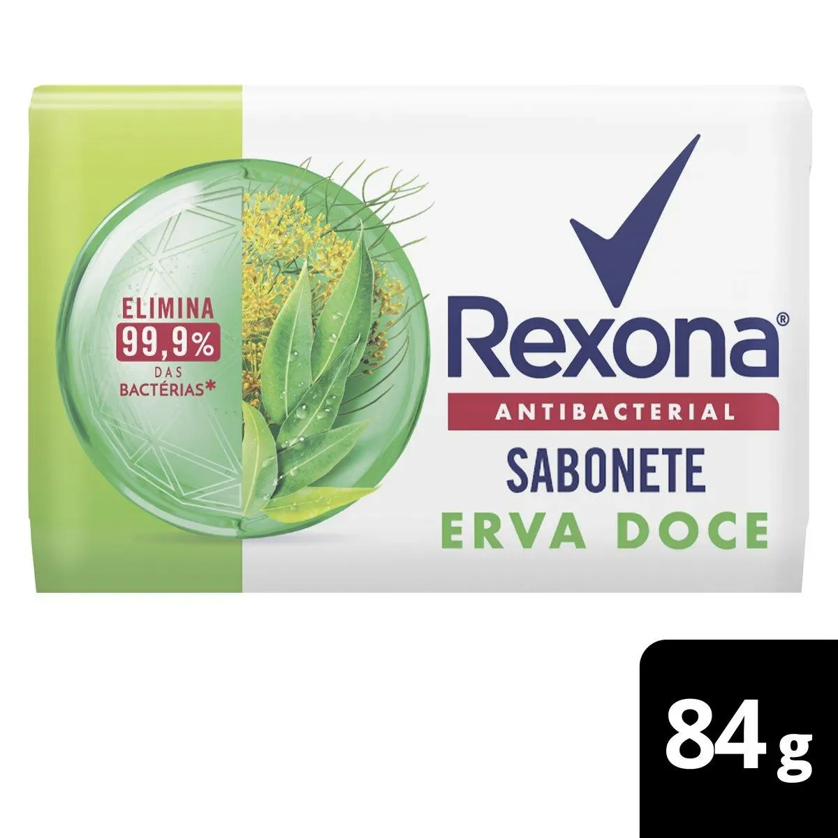 Sabonete em Barra Rexona Antibacterial Erva-Doce Envoltório 84g - imagem 1