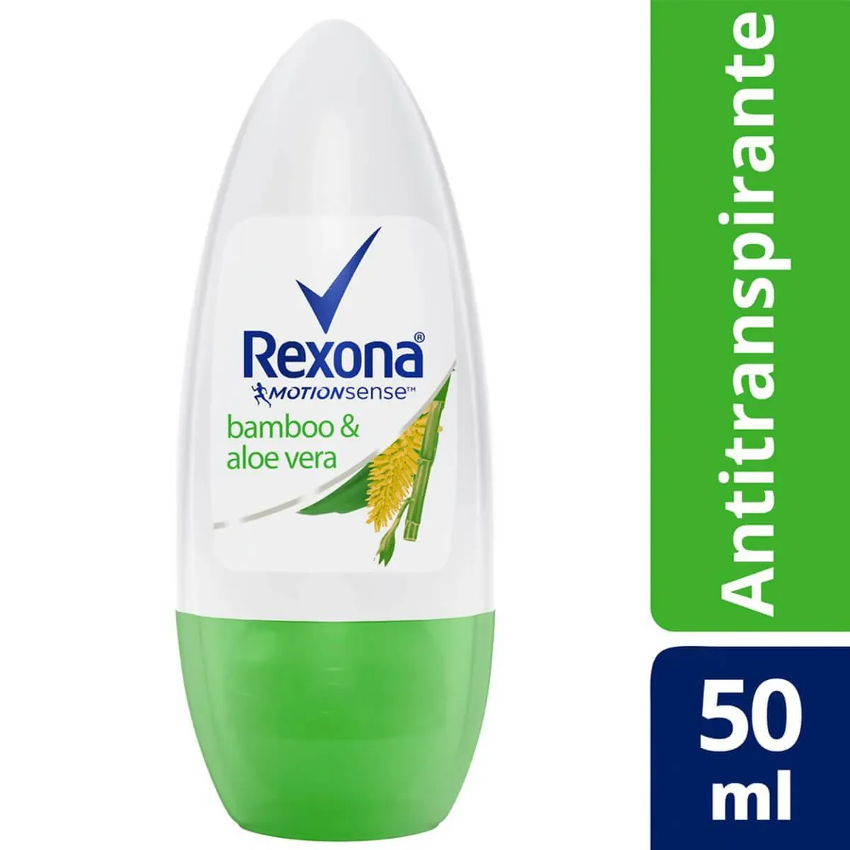 Desodorante Antitranspirante Roll-On Rexona Bamboo & Aloe Vera Feminino 48h Sem Álcool 50ml - imagem 1