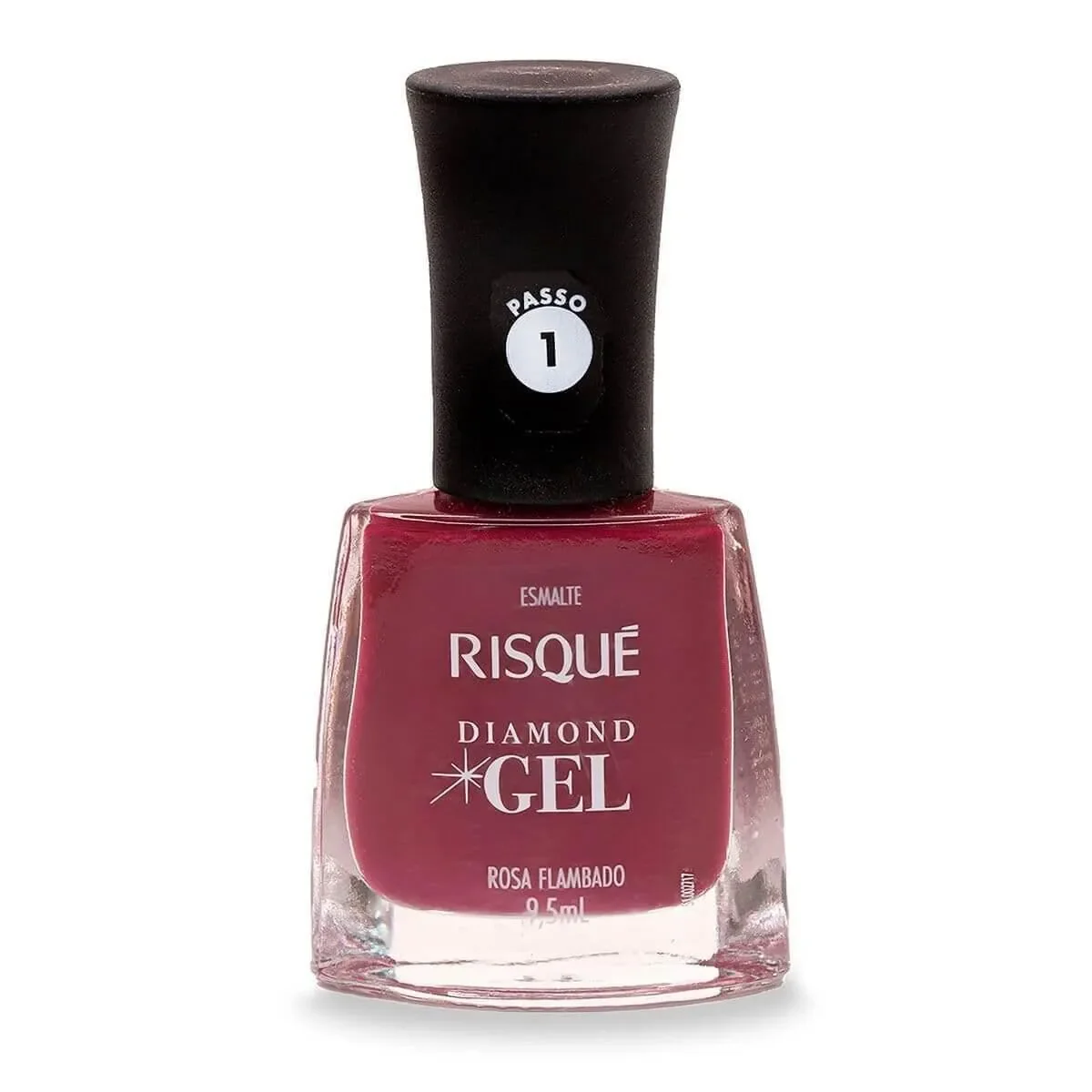 Esmalte Risqué Diamond Gel Rosa Flambado Hipoalergênico com 9,5ml - imagem 1