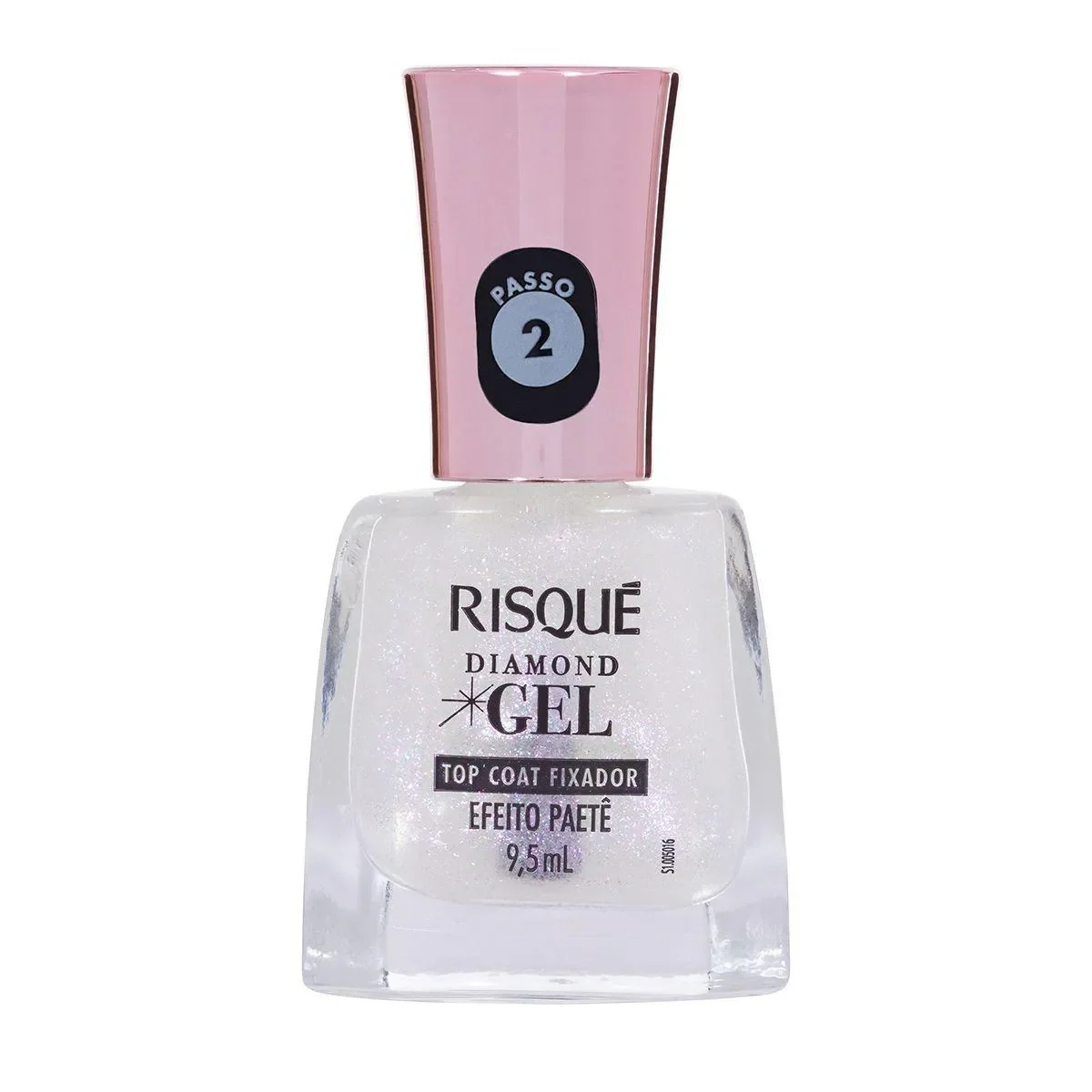 Esmalte Risqué Diamond Gel Top Coat Fixador Efeito Paetê 9,5ml - imagem 1