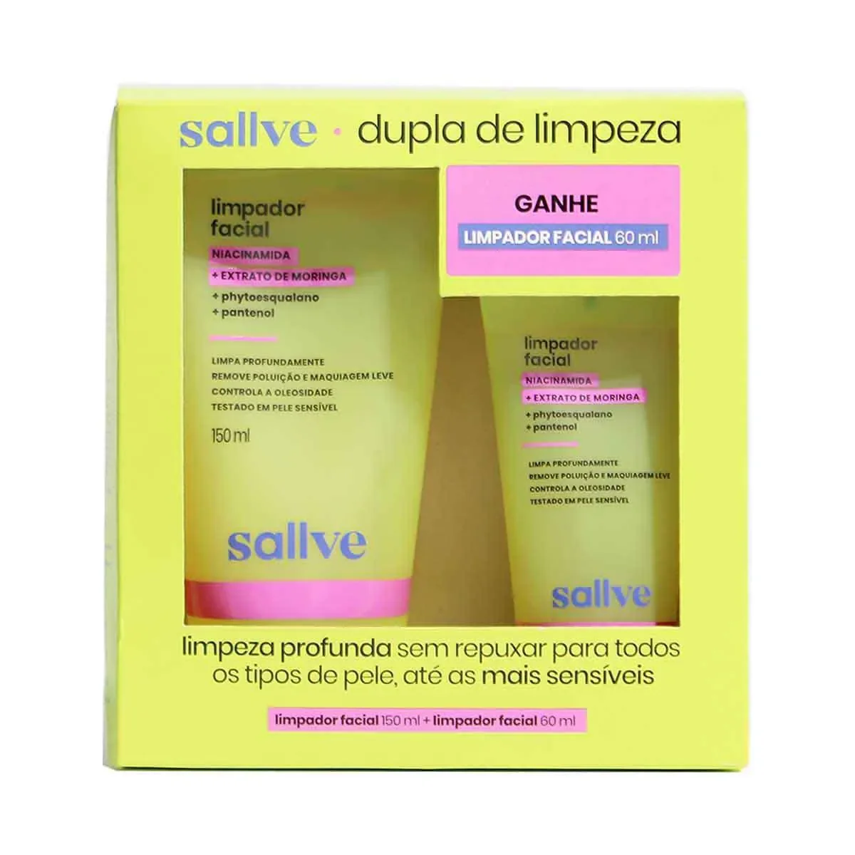 Kit Limpador Facial Sallve 150ml + 60ml - imagem 1
