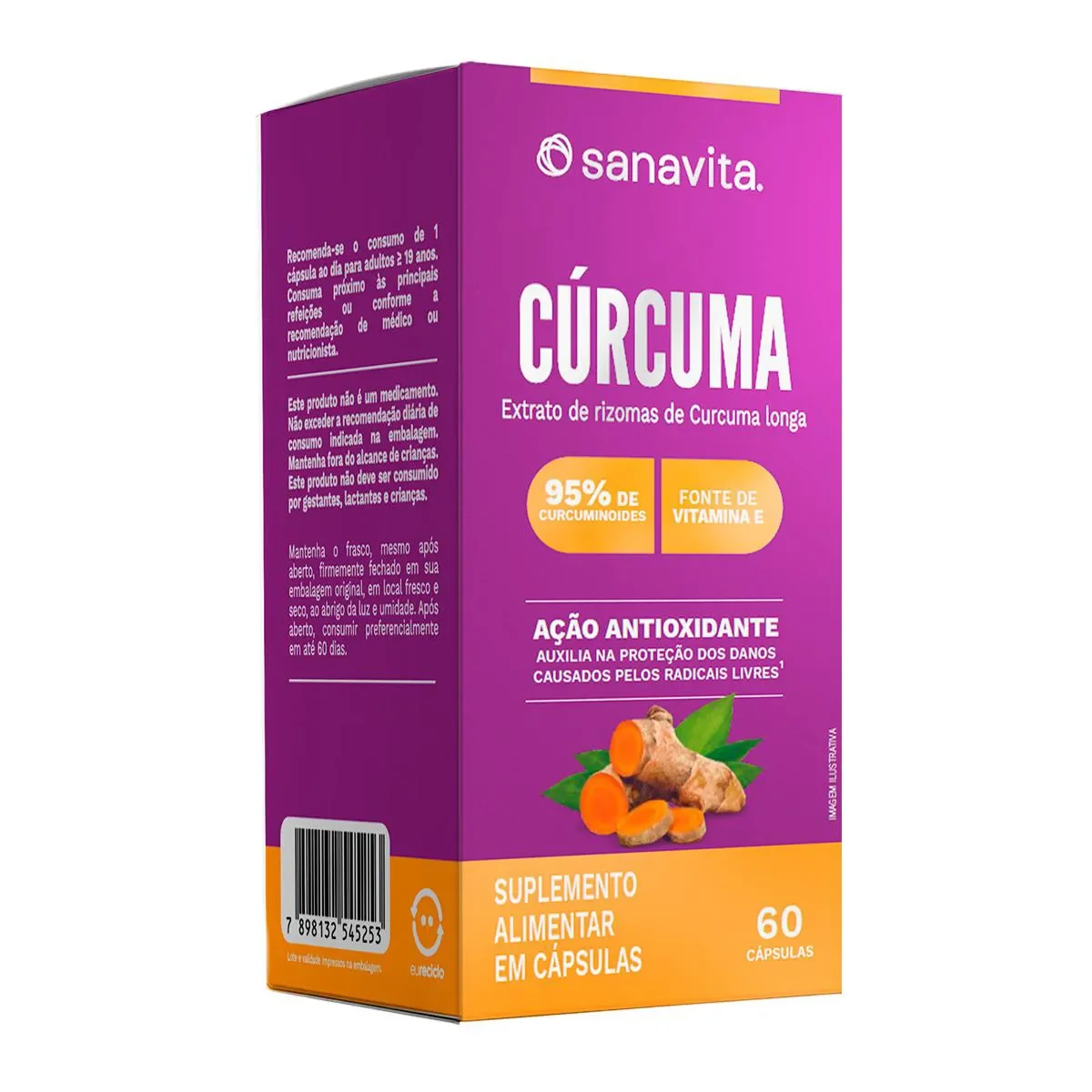 Cúrcuma Sanavita 60 cápsulas - imagem 1
