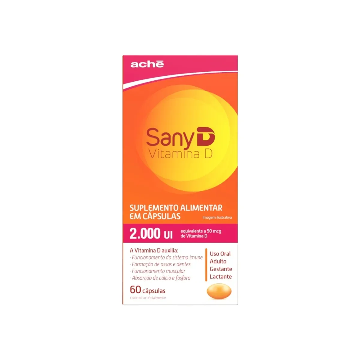 Vitamina D 2.000UI Sany D 60 cápsulas - imagem 1
