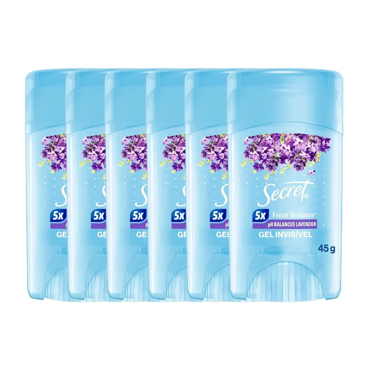Kit Desodorante Twist Stick em Gel Secret pH Balanceado Lavander 48h 45g 6 unidades - imagem 1