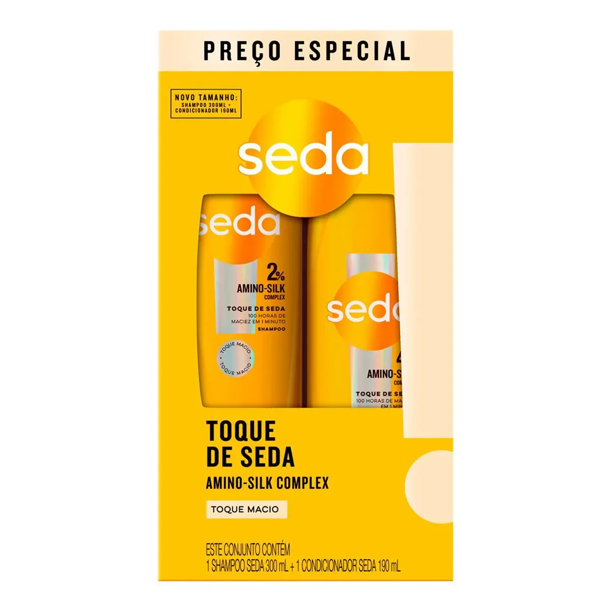 Kit Seda Toque de Seda Shampoo 300ml + Condicionador 190ml - imagem 1
