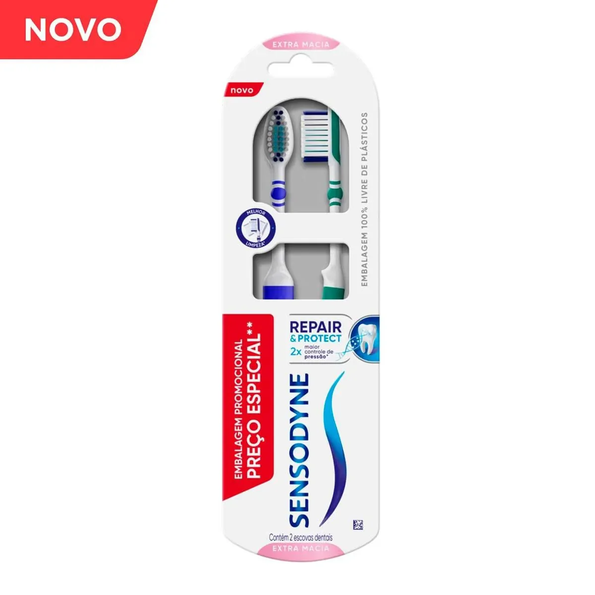 Escova de Dente Sensodyne Repair & Protect Extramacia com 2 unidades - imagem 1