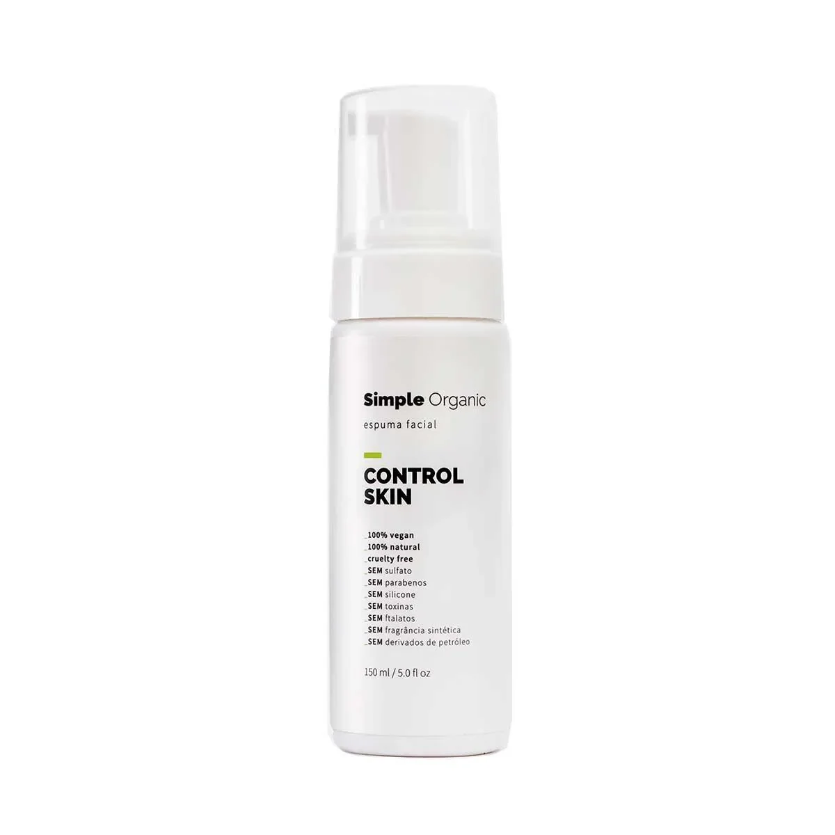 Espuma de Limpeza Facial Simple Organic Control Skin com 150ml - imagem 1