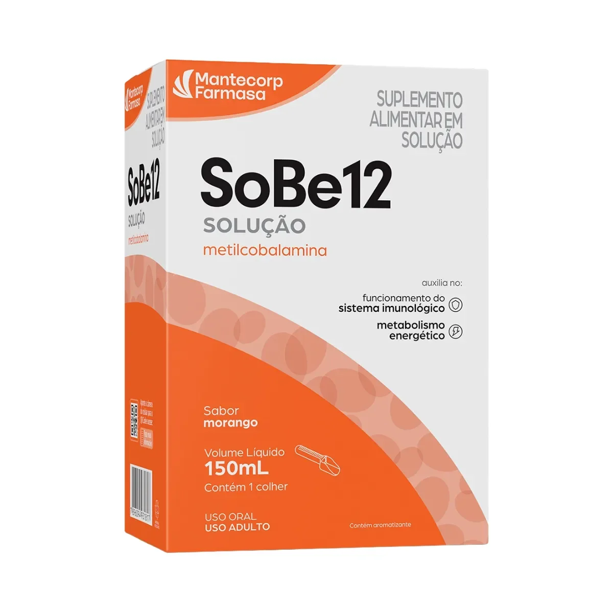 Vitamina B12 Metilcobalamina SoBe12 Morango 150ml - imagem 1