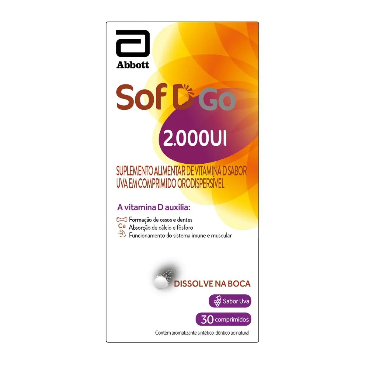 Suplemento Alimentar Sof D Go 2.000UI 30 Comprimidos - imagem 1