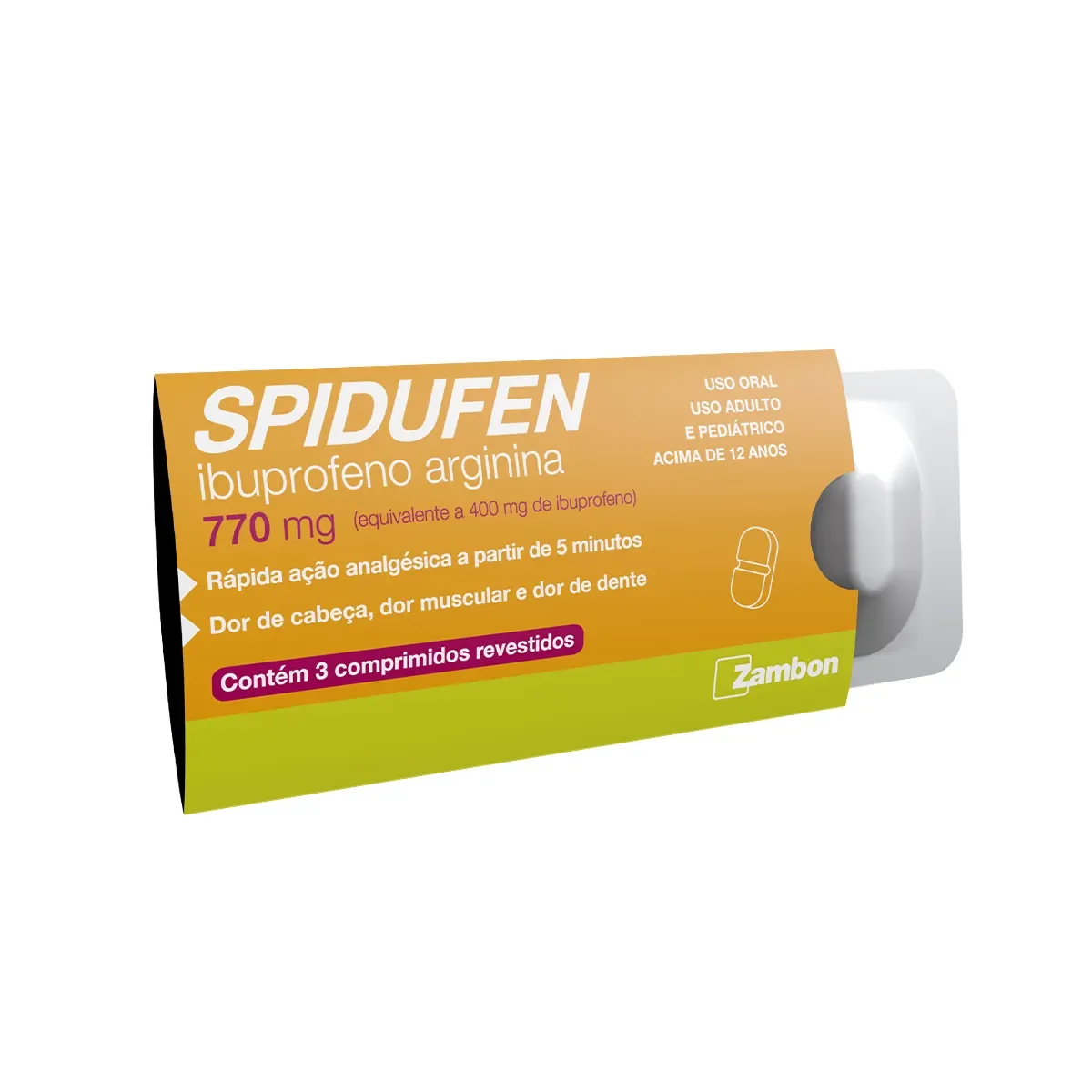 Spidufen® Ibuprofeno 770mg 3 Comprimidos - imagem 1