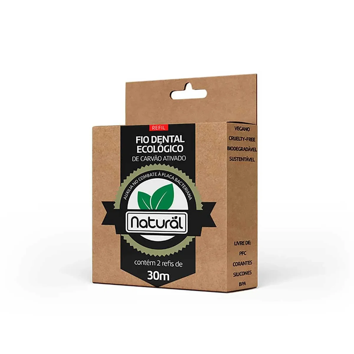Fio Dental Ecológico de Carvão Ativado Natural com 2 refis - imagem 1