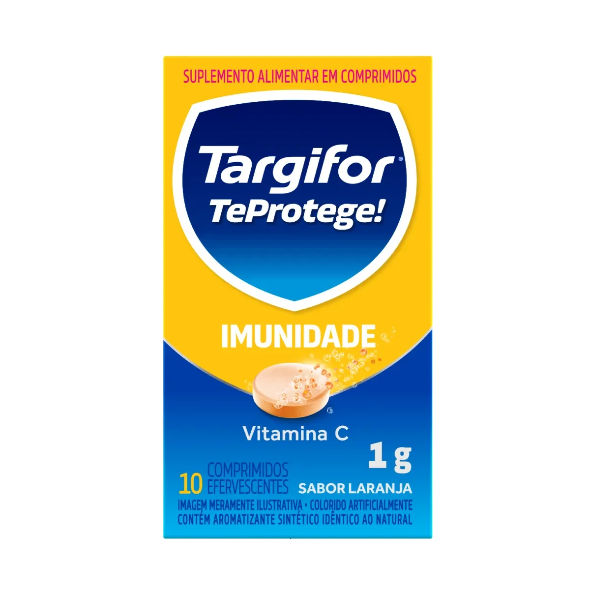 Vitamina C Efervescente Targifor TeProtege Imunidade1g 10 comprimidos - imagem 1