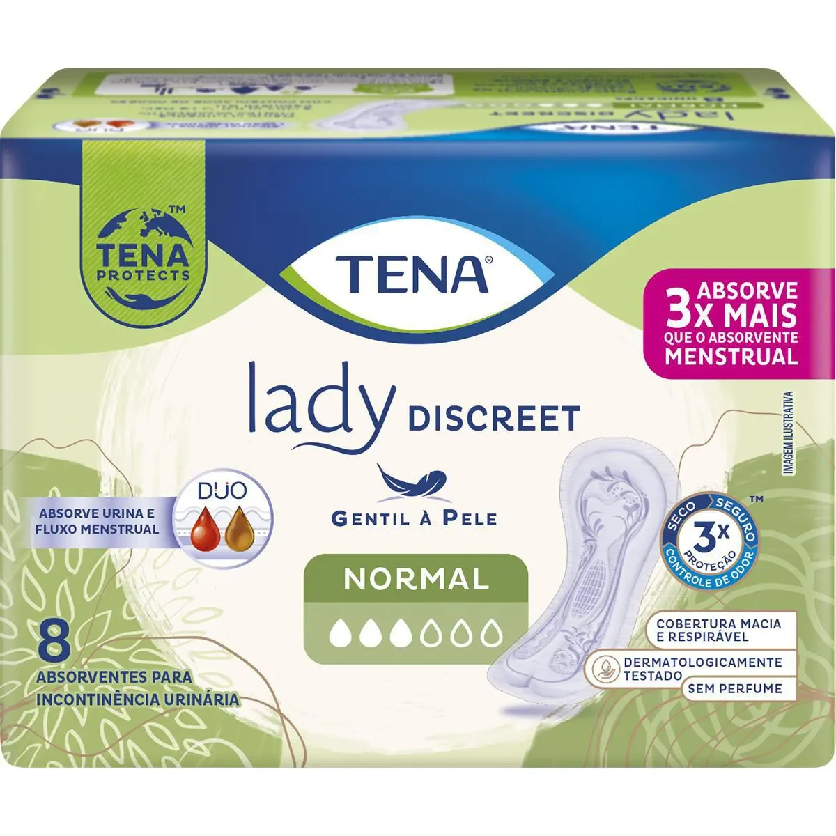 Absorvente Tena Lady Discreet Normal 8 unidades - imagem 1