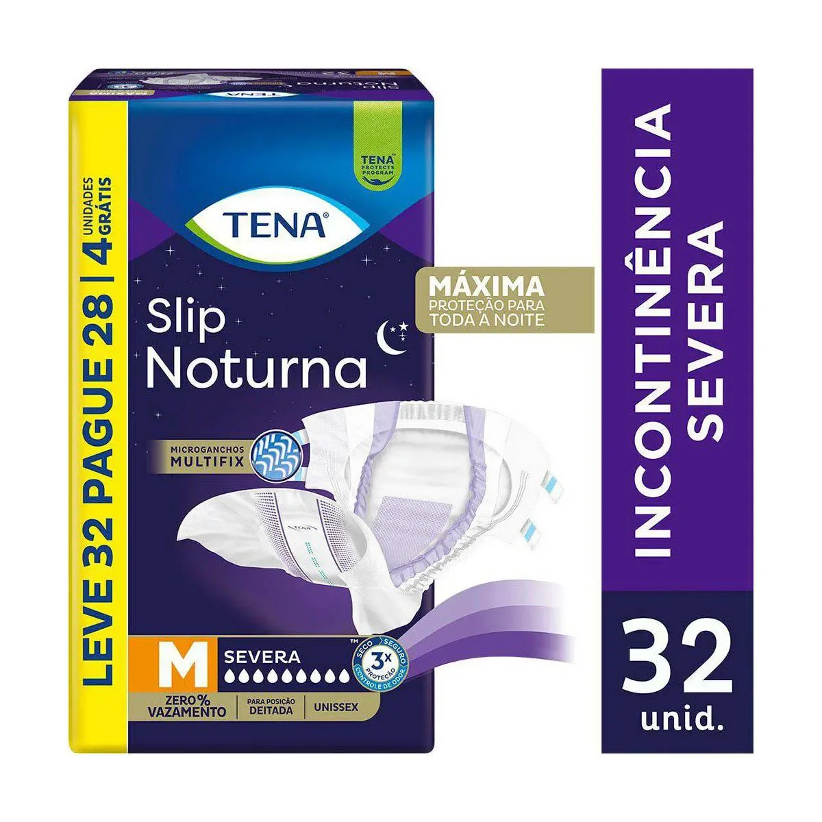 Fralda Geriátrica Tena Slip Noturna M 32 unidades - imagem 1