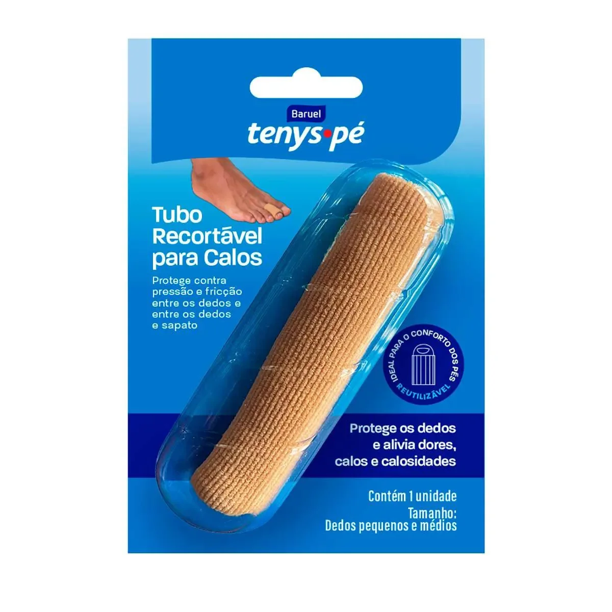 Tubo Recortável para Calos Tenys Pé Tamanho P/M com 1 Unidade - imagem 1