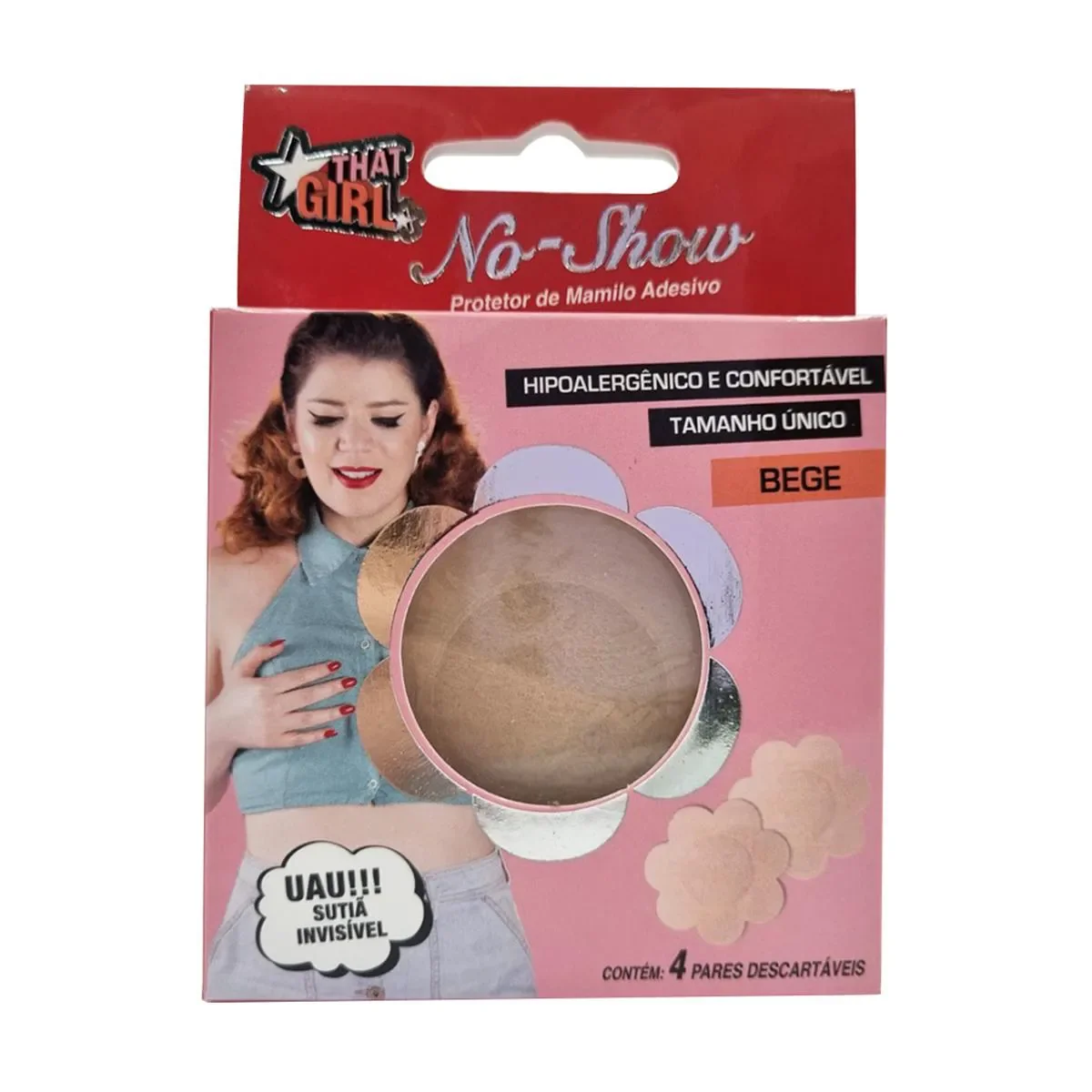 Protetor de Mamilo That Girl No Show Descartável Bege com 4 Pares - imagem 1