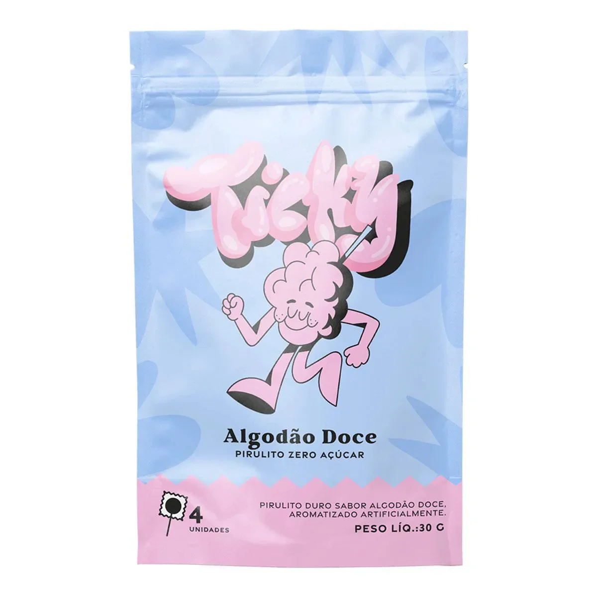 Pirulito Ticky Zero Açucar Pouch 4 unidades - imagem 1